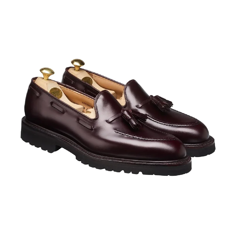 Men's loafers with a leather lacing systemCavendish Burgundy Cavalry Calf