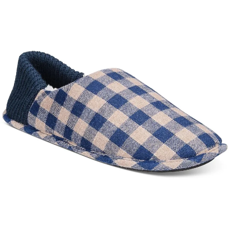 Men's slippers with a removable insole for cleaningClub Room Mens Flannel Comfort Slide Slippers