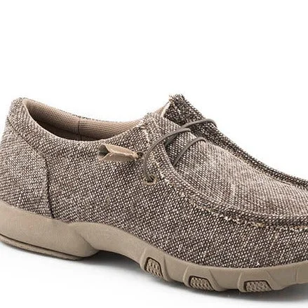 Men's casual shoes with a padded heel for comfortRoper Men's "Chillin" Brown Canvas Driving Moc