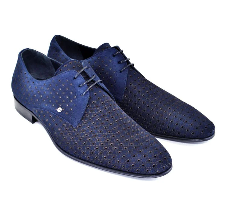 Men's Oxfords with a lace - up closure and a narrow fitCorrente Suede Lace-Up Oxford Navy