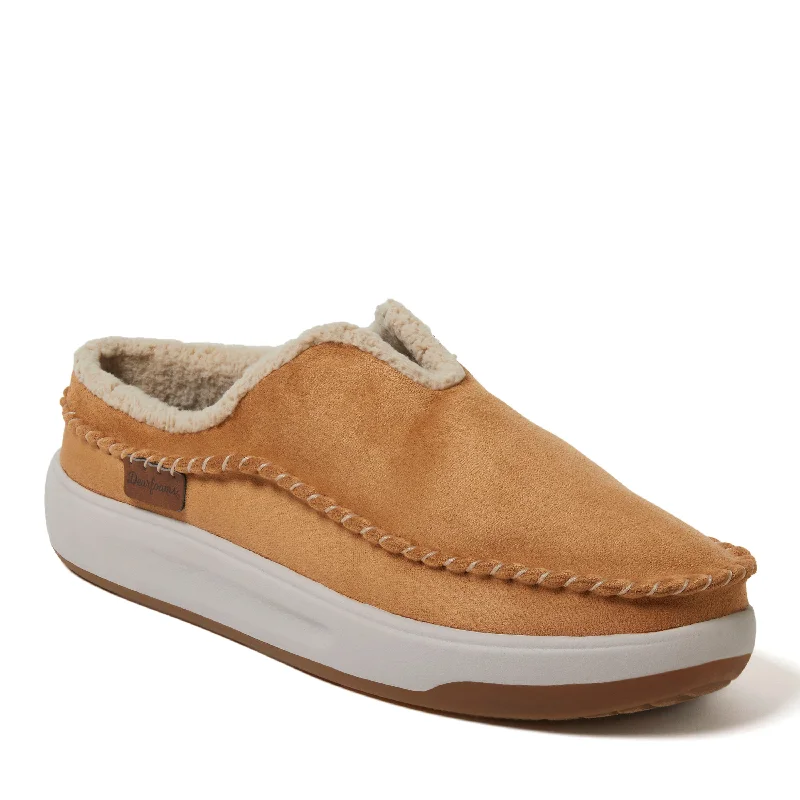 Men's slippers with a rubber sole for outdoor useDearfoams Men's Elm Water-Resistant Energy Return Split Top Clog Men's slippers with a rubber sole for outdoor useDearfoams Men's Elm Water-Resistant Energy Return Split Top Clog
