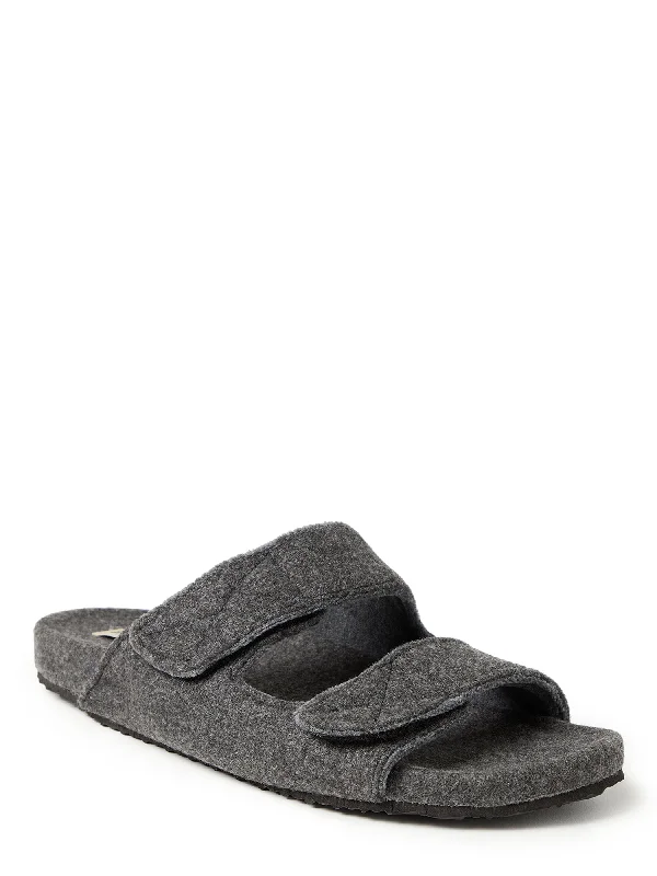 Men's slippers with a shock - absorbing midsoleDearfoams Men's Maddox Wool Blend Double Strap Slide