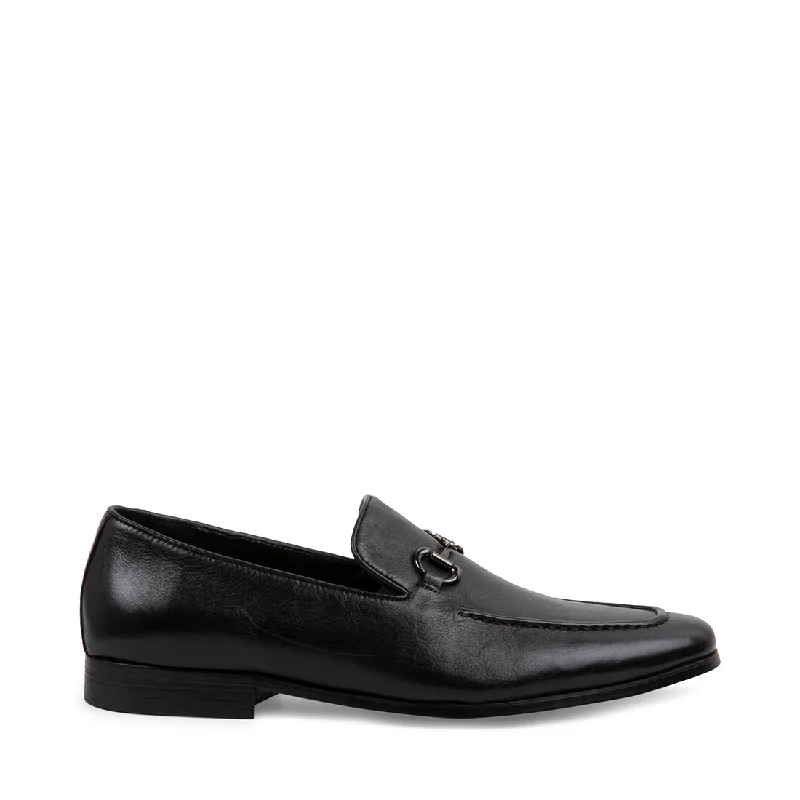 Men's loafers with a leather lining for comfortDELORME BLACK LEATHER