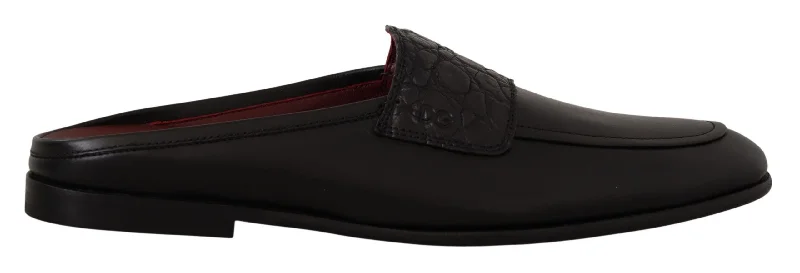 Men's slippers with a leather sole for a classic lookDolce & Gabbana Exquisite  &  Leather Men's Slides