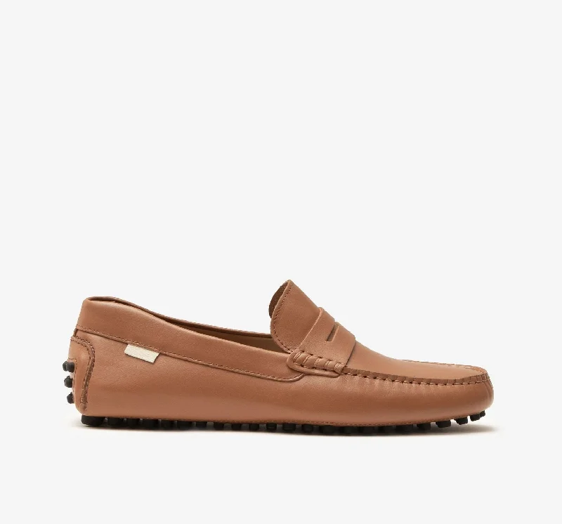 Men's loafers with a low - heeled designDriver | Chestnut Leather