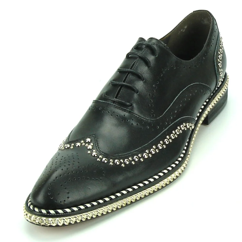 Men's Oxford shoes with a double - buckle strapFiesso FI-7201 Black Oxfords