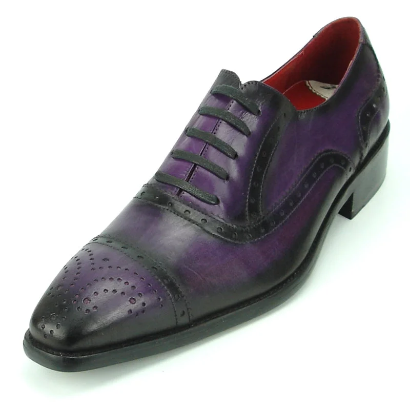 Men's Oxfords with a lace - up closure and a narrow fitFiesso FI-8713 Purple Lace up Oxfords Men's Oxfords with a lace - up closure and a narrow fitFiesso FI-8713 Purple Lace up Oxfords
