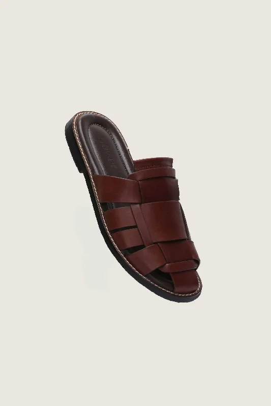 Men's slippers with a padded collar for comfortFishermen Slip on leather slides