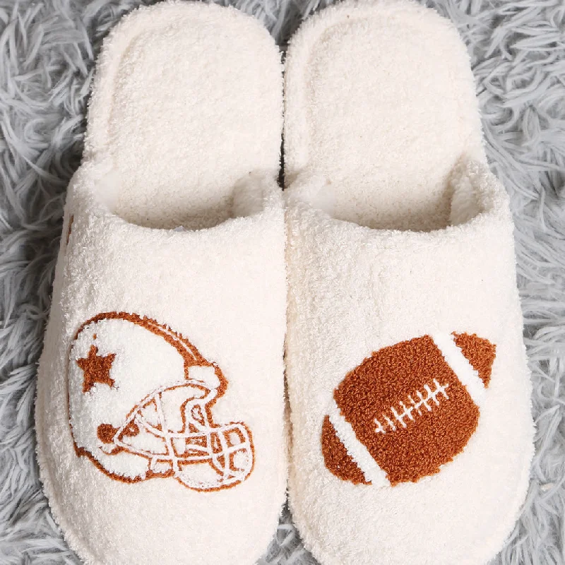 Men's slippers with a decorative pom - pom or tasselFootball Gameday Indoor Home Slippers