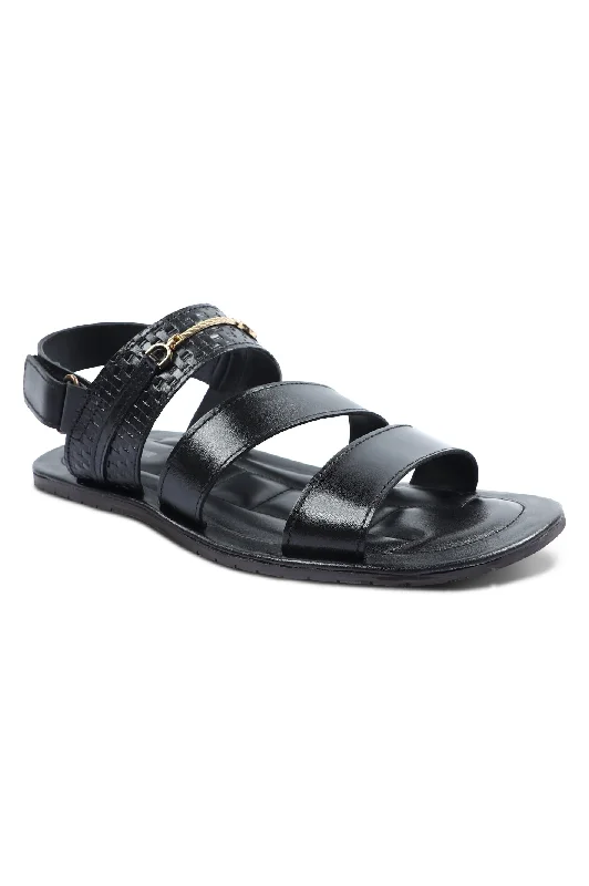 Men's slippers with a non - slip outsole for safetyFrench Emporio Men Sandals SKU: SLD-0028-BLACK