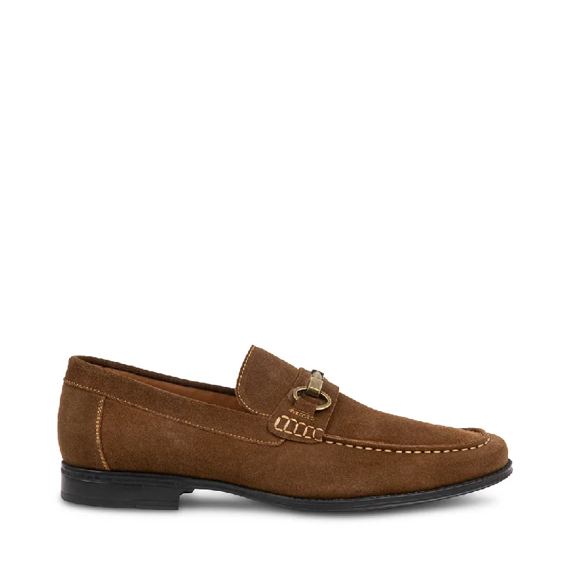 Men's loafers with a leather lacing systemGADDIS BROWN SUEDE