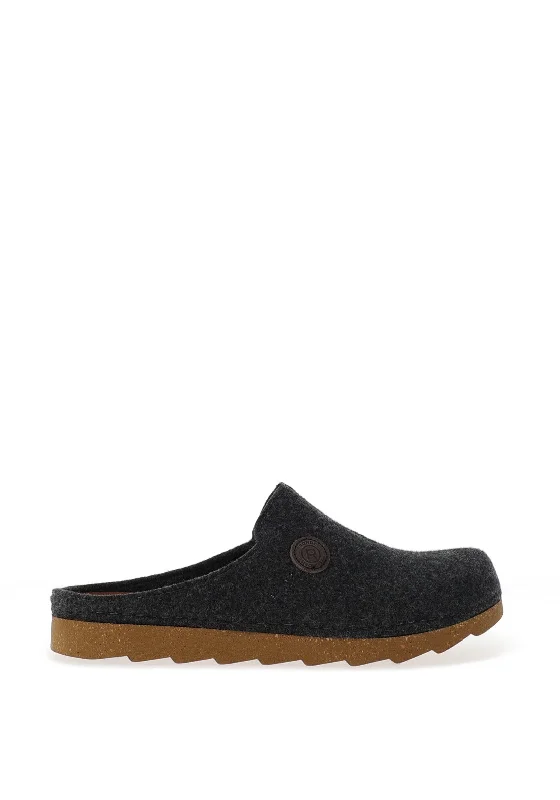 Men's slippers with a pointed toe for a stylish appearanceRohde Slip on Felt Mules, Anthracite