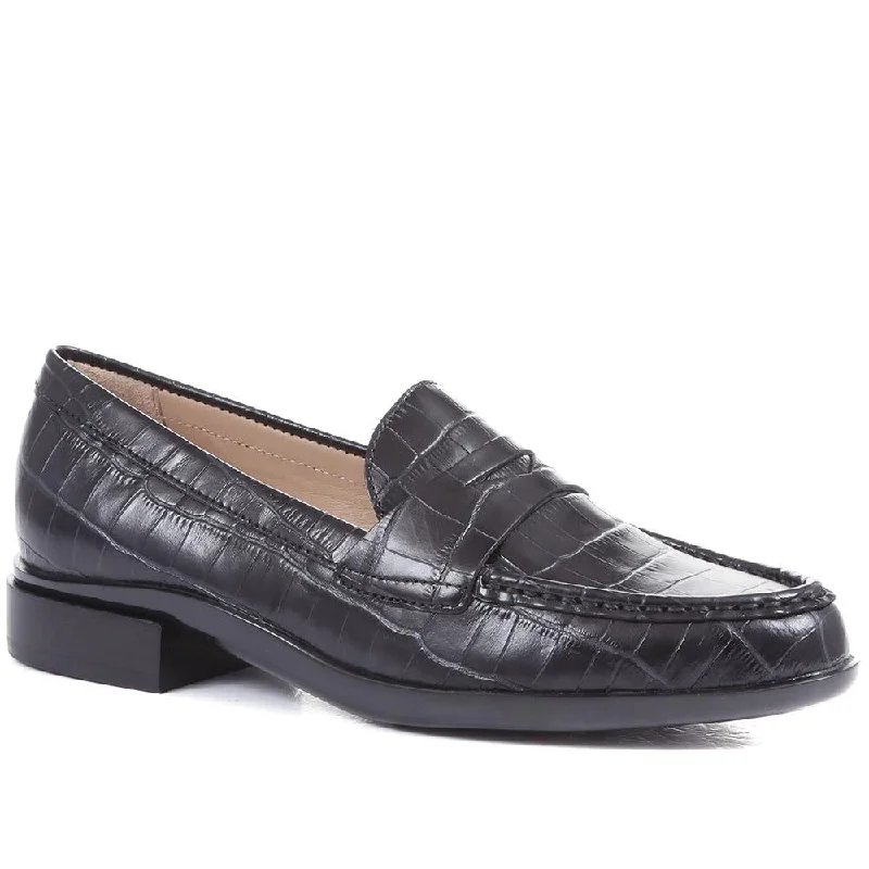 Men's casual shoes with a metallic trimGessa Leather Penny Loafers - GESSA / 323 117