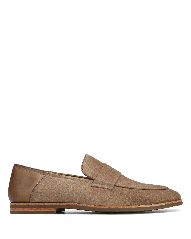 Men's loafers with a cushioned footbedGiacomo Taupe Suede