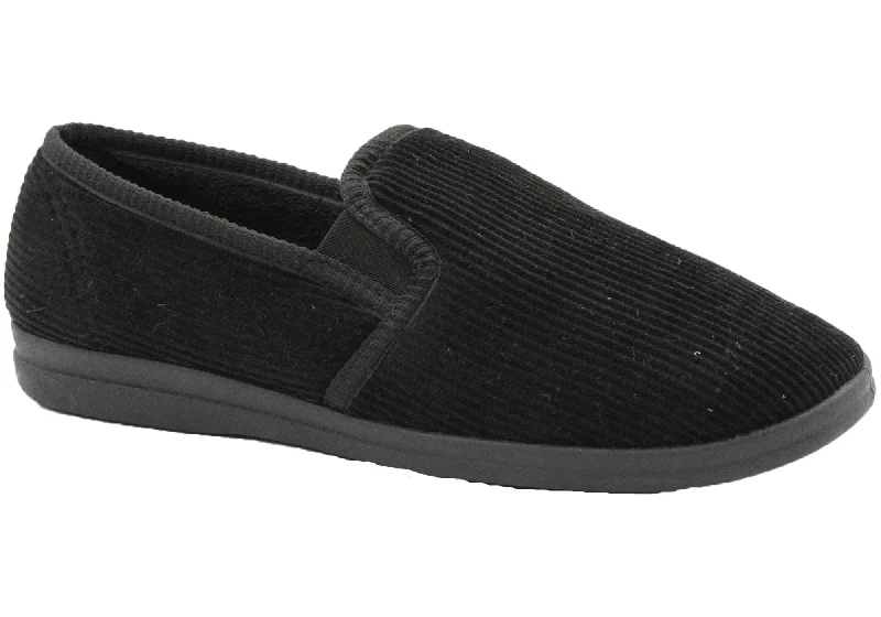 Men's slippers with a padded footbed for all - day comfortGrosby Blake 2 Mens Black Comfortable Indoor Slippers