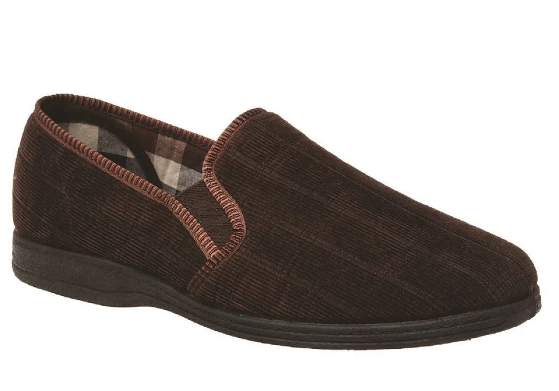 Men's slippers with a wool blend upper for warmthGrosby Blake Mens Comfortable Indoor Slippers