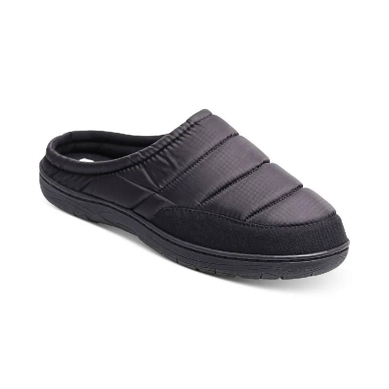 Men's slippers with a rubber sole for outdoor useHaggar Mens Quilted Slip On Slide Slippers