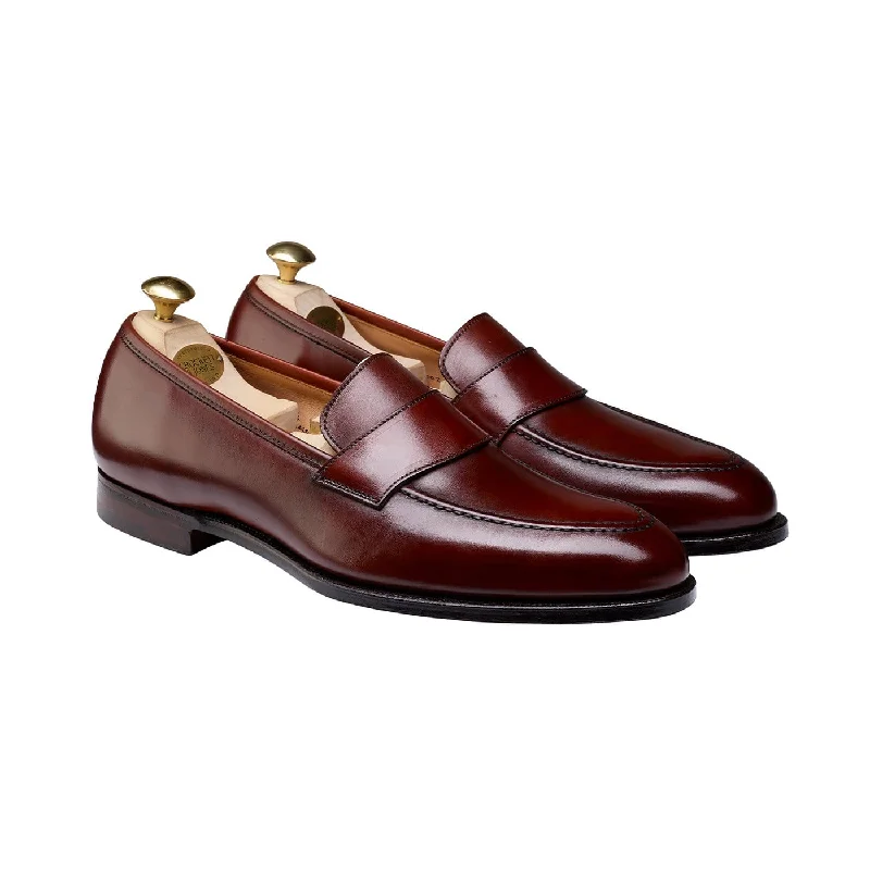 Men's loafers with a leather lacing systemHarcourt Chestnut Antique Calf