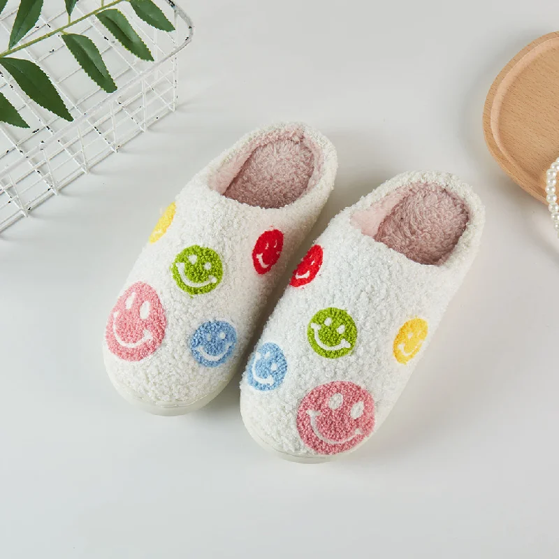 Men's slippers with a memory foam insoleMulti Color Happy Face Soft Home Slippers Pack of 6