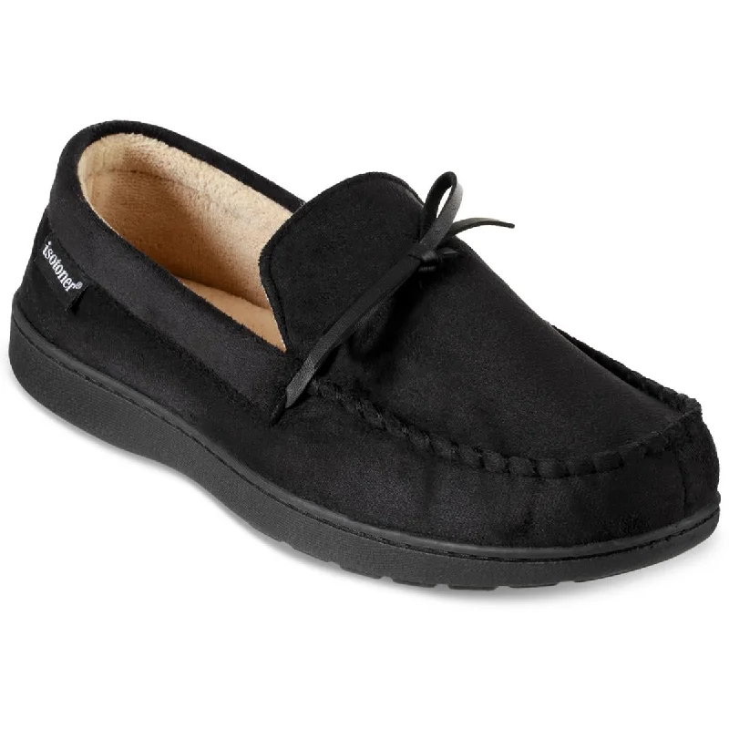 Men's slippers with a decorative pom - pom or tasselIsotoner Mens Faux Suede Slip On Loafer Slippers