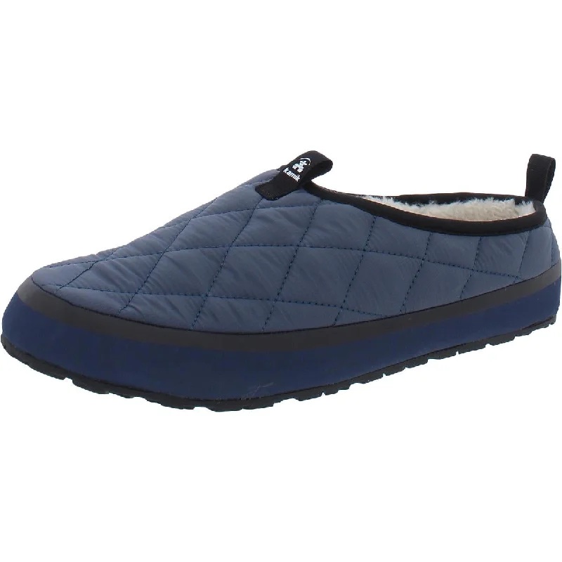 Slipper - boot style men's slippers for cold feetKamik Mens Puffy Quilted Slip On Slide Slippers