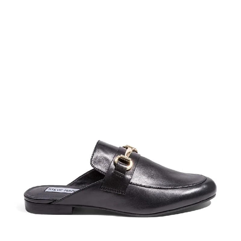 Men's loafers with a low - heeled designKANDI BLACK LEATHER