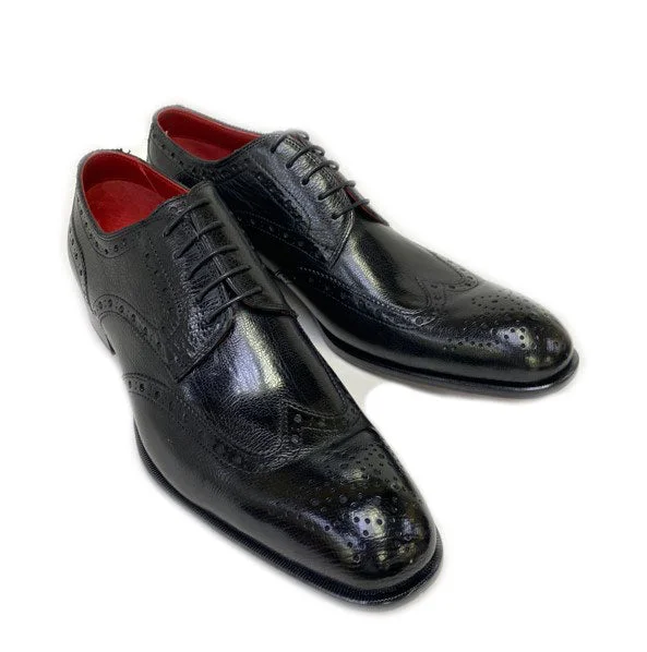 Men's Oxfords with a cap - toe design and a rubber heelStyle: 6531-1233L-Black