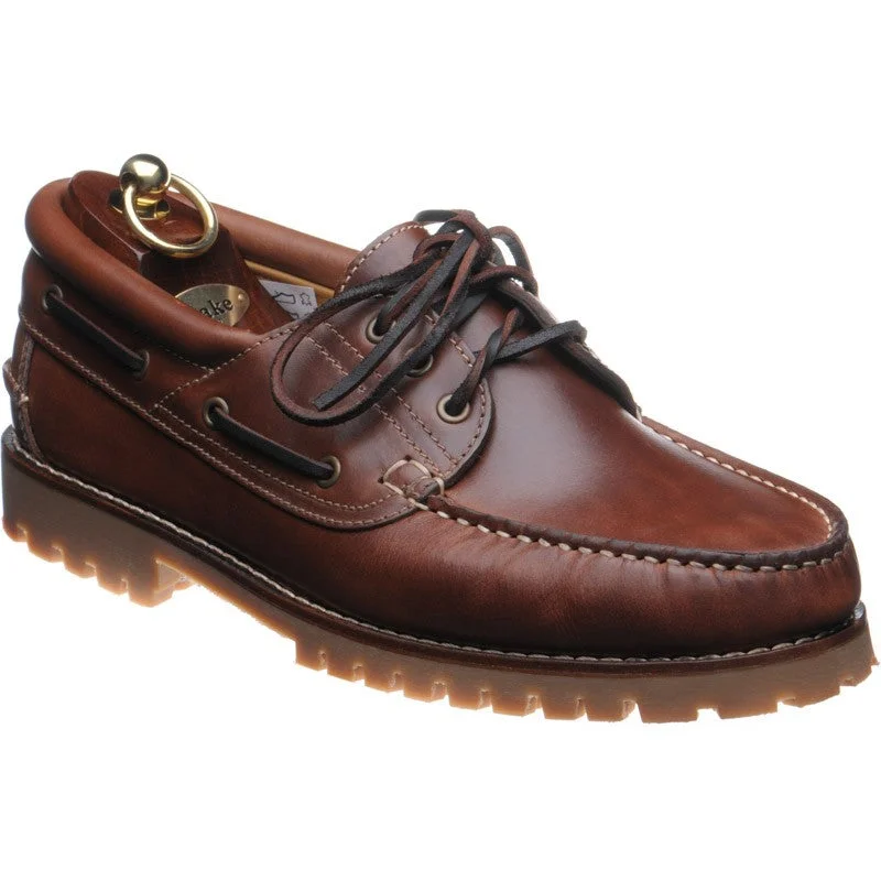 Men's casual shoes with a floral print for a unique styleLOAKE 522 Heavy Deck-Shoes - Waxy Brown