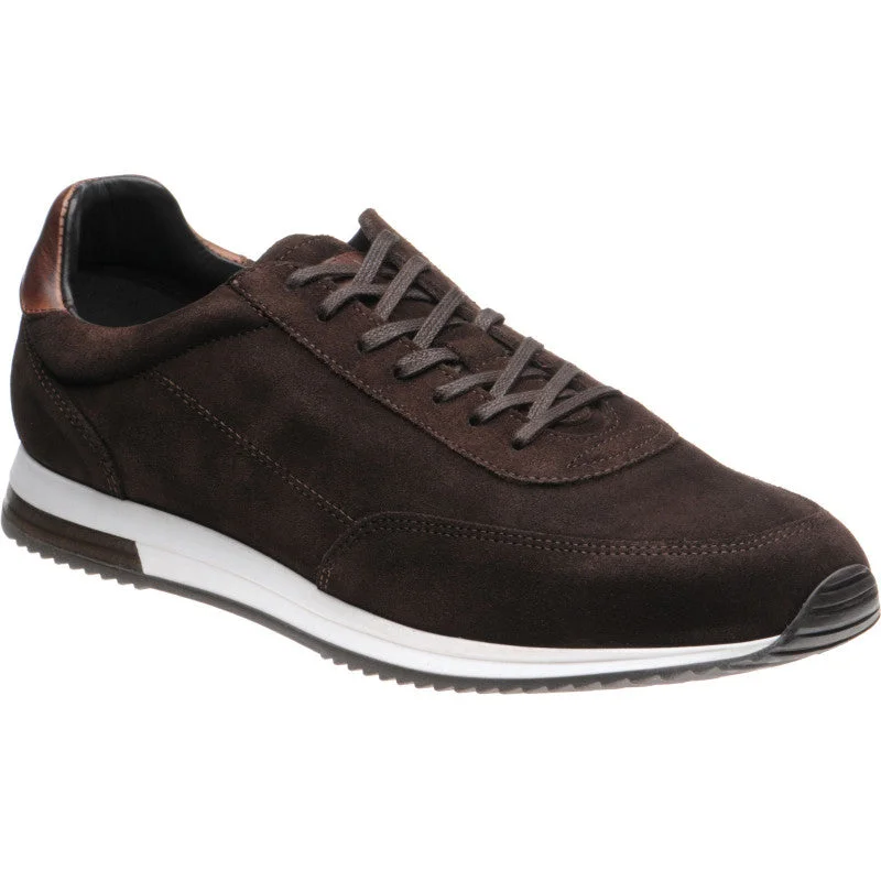 Men's casual shoes with a geometric patternLOAKE  Bannister - Leather Sneakers - Dark Brown Suede- RTD