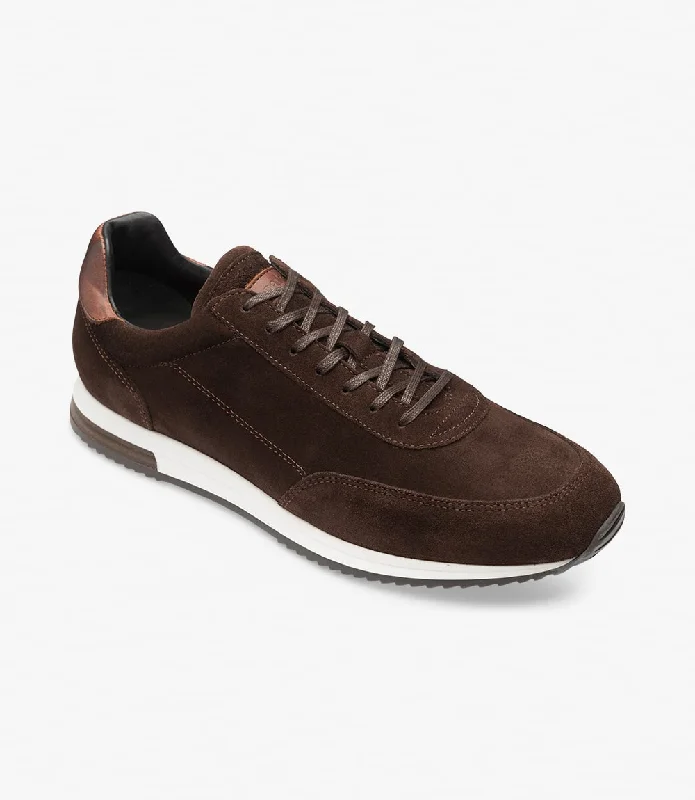 Men's casual shoes with a thick sole for added heightLOAKE  Bannister - Leather Sneakers - Dark Brown Suede