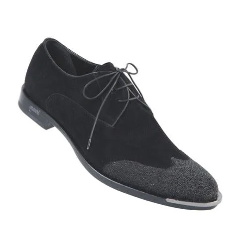 Brogue - perforated men's Oxfords for a traditional lookMauri 4395 Black Genuine Stingray/Suede Oxford Shoes Brogue - perforated men's Oxfords for a traditional lookMauri 4395 Black Genuine Stingray/Suede Oxford Shoes
