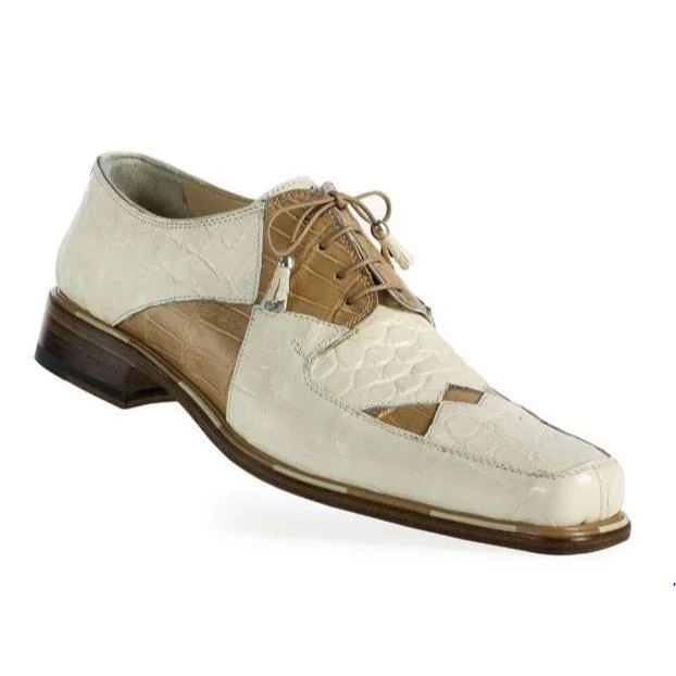 Men's Oxford shoes with a polished leather finishMauri Cream/Taupe Genuine Alligator Oxford Shoes Men's Oxford shoes with a polished leather finishMauri Cream/Taupe Genuine Alligator Oxford Shoes
