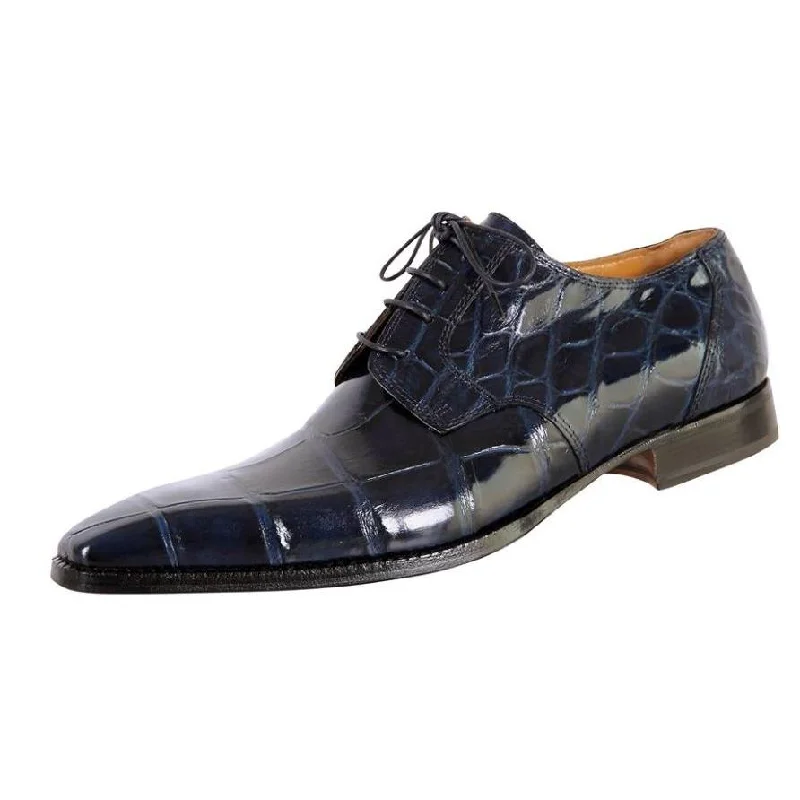 Men's Oxford shoes with a wingtip design and leather soleMauri Navy Genuine Alligator Oxford Shoes 53127 Men's Oxford shoes with a wingtip design and leather soleMauri Navy Genuine Alligator Oxford Shoes 53127