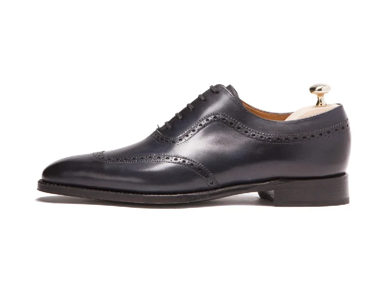 Men's Oxford shoes with a shock - absorbing insole and a leather liningMedina - MTO - Shaded Navy Calf - LPB Last - Single Leather Sole Men's Oxford shoes with a shock - absorbing insole and a leather liningMedina - MTO - Shaded Navy Calf - LPB Last - Single Leather Sole