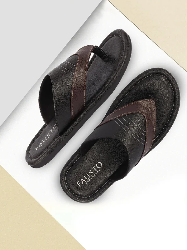 Men's slippers with a breathable fabric upperMen Black Side Stitched Outdoor Thong Slipper Sandals Men's slippers with a breathable fabric upperMen Black Side Stitched Outdoor Thong Slipper Sandals