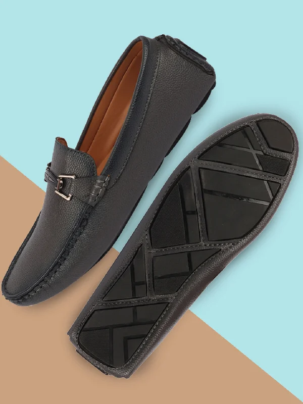 Loafers - style men's casual shoes for a relaxed vibeMen Grey Casual Slip On Textured Stitched Design Driving Loafer and Moccasin Shoes