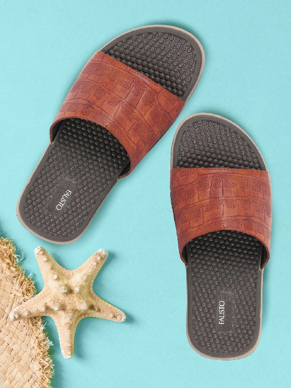 Men's slippers with a decorative pom - pom or tasselMen Tan Open Toe Ultra Light Flexible Slip-On Slippers Flip-Flops Men's slippers with a decorative pom - pom or tasselMen Tan Open Toe Ultra Light Flexible Slip-On Slippers Flip-Flops