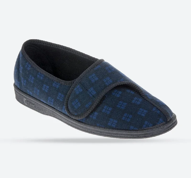 Men's slippers with a memory foam insoleMens Wide Fit Comfylux Paul Slippers