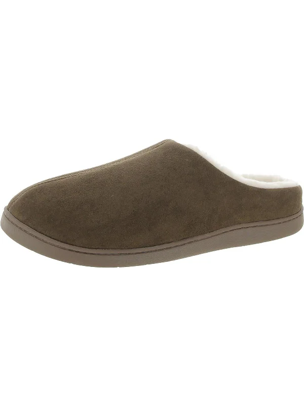 Men's slippers with a removable insole for cleaningMens Faux Fur Lined Slip-On Slide Slippers