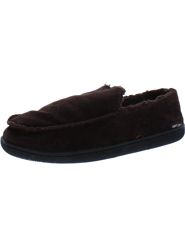 Men's slippers with a wool blend upper for warmthMens Faux Suede Comfy Moccasin Slippers