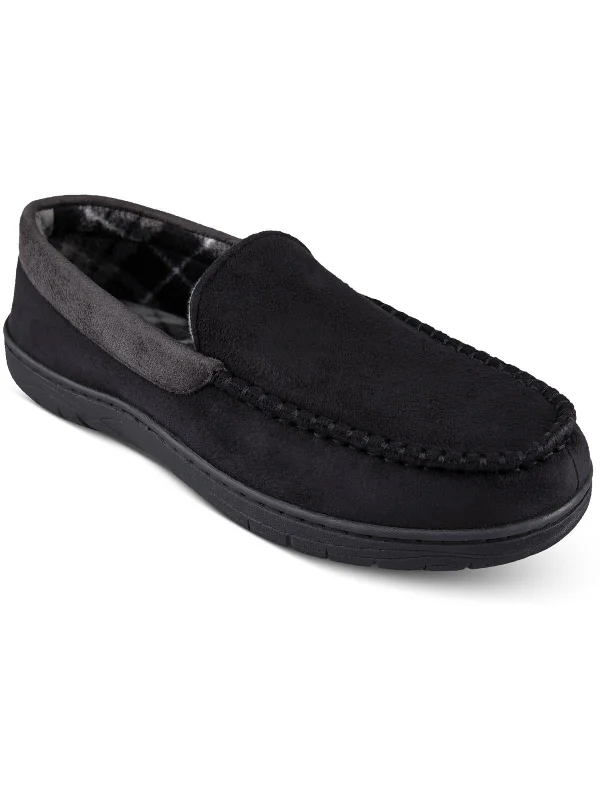 Men's slippers with a wool blend upper for warmthMens Faux Suede Lined Loafer Slippers