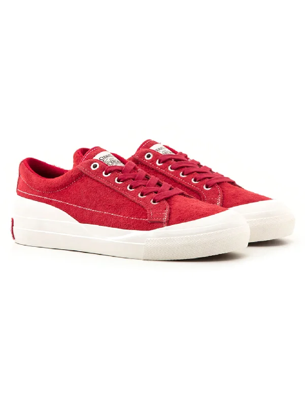 Men's casual shoes with a metallic trimMen's Red & White Low Top Suede Casual Shoes