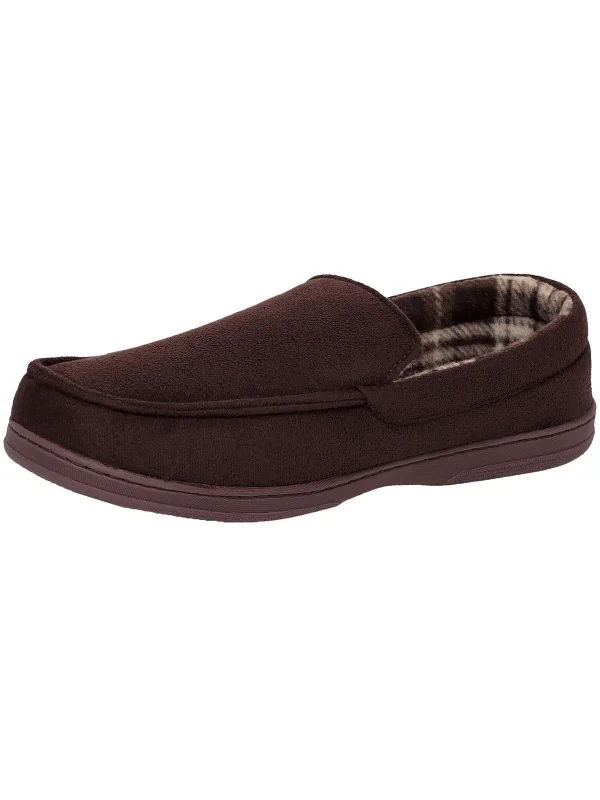 Men's slippers in a warm color like red or brownMens Microsuede Slip-On Moccasin Slippers