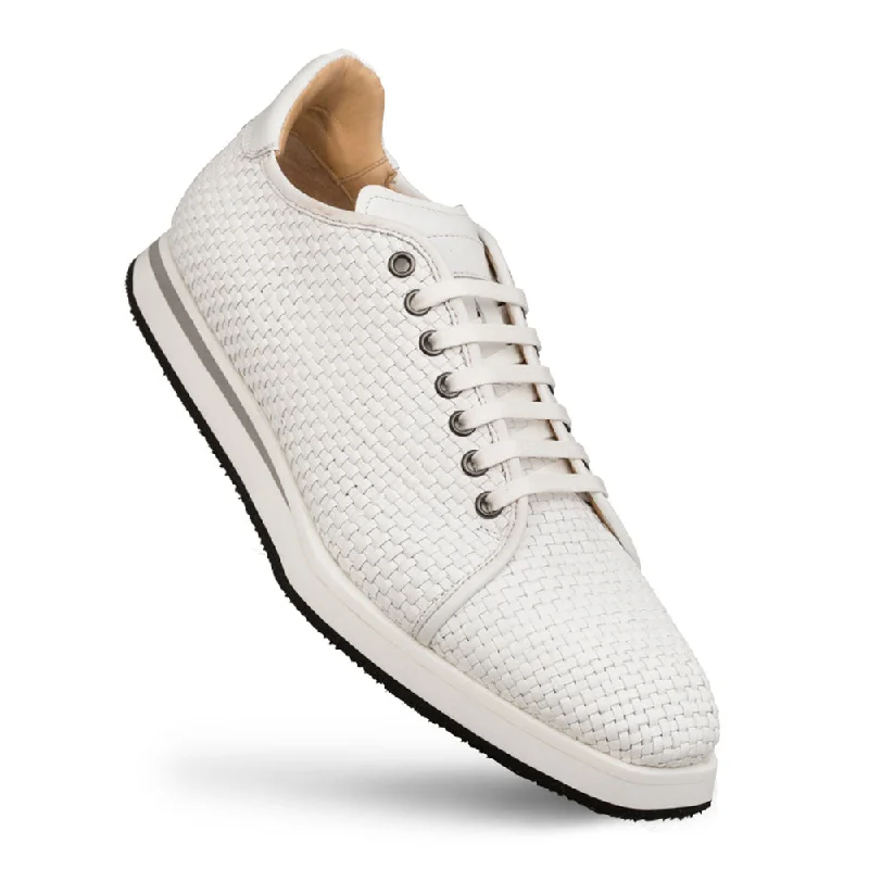 Men's leather Oxford shoes with a plain toeMezlan Woven Calfskin Lace-Up Sneaker White Men's leather Oxford shoes with a plain toeMezlan Woven Calfskin Lace-Up Sneaker White