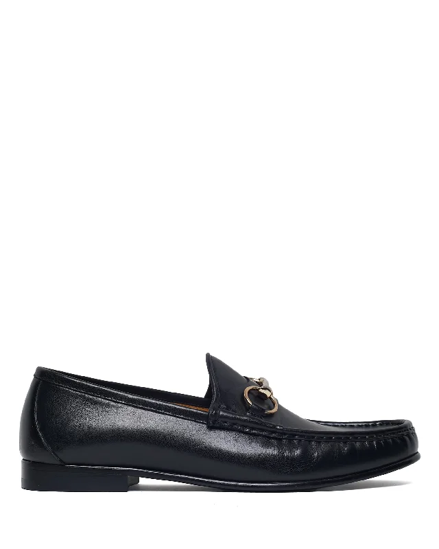 Men's leather loafers with a penny slotMilan Black Venice Leather