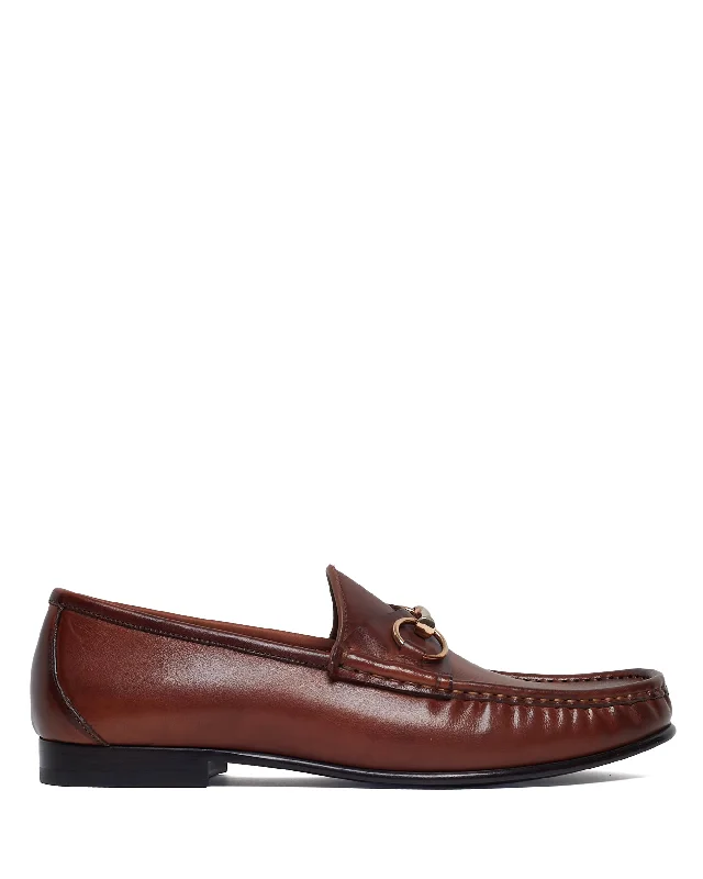 Men's loafers with a perforated leather upper for ventilationMilan Cognac Venice Leather