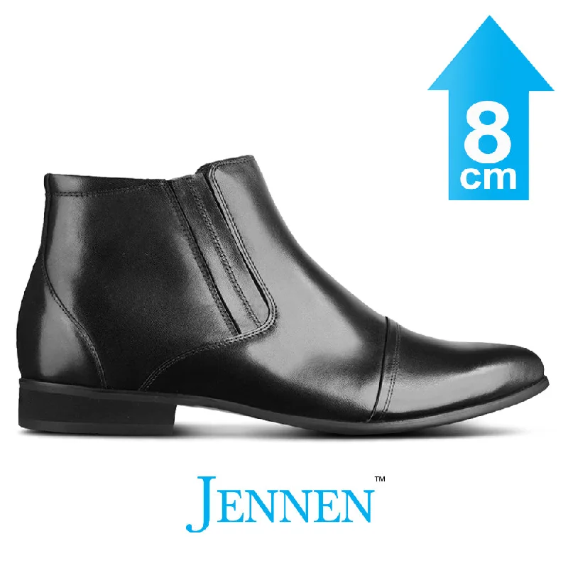 Men's casual shoes with a low - profile designMr. Ferras Black 8cm | 3.2 inches Taller Formal Elevator Boots