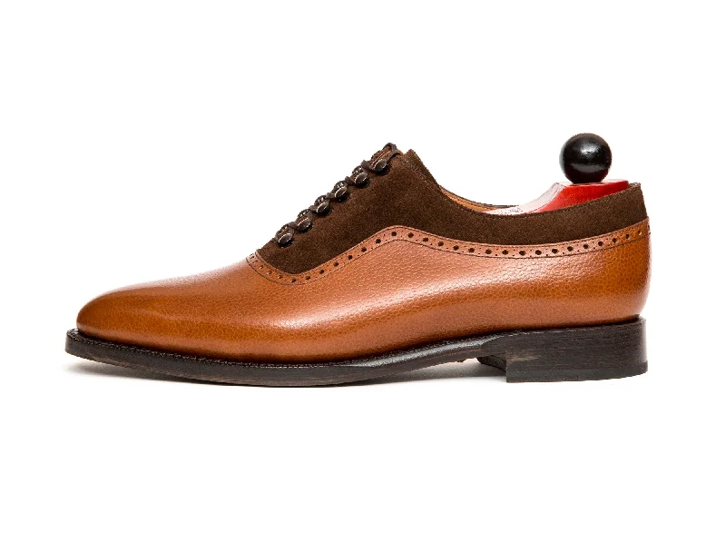 Men's Oxford shoes with a polished leather finishMukilteo - MTO - Tan Grain / Dark Brown Suede - TMG Last - Single Leather Sole Men's Oxford shoes with a polished leather finishMukilteo - MTO - Tan Grain / Dark Brown Suede - TMG Last - Single Leather Sole