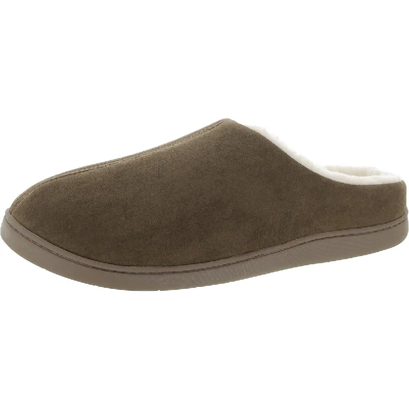 Men's slippers with a padded collar for comfortPacific & Park Mens Faux Fur Lined Slip-On Slide Slippers