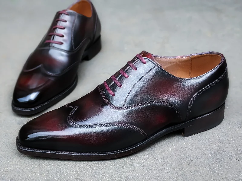 Men's Oxfords with a cap - toe design and a rubber heelPatina Comte Dracule - MTO - Pullman Men's Oxfords with a cap - toe design and a rubber heelPatina Comte Dracule - MTO - Pullman